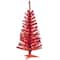 4ft. Pre-Lit Red Tinsel Artificial Christmas Tree, Clear Lights